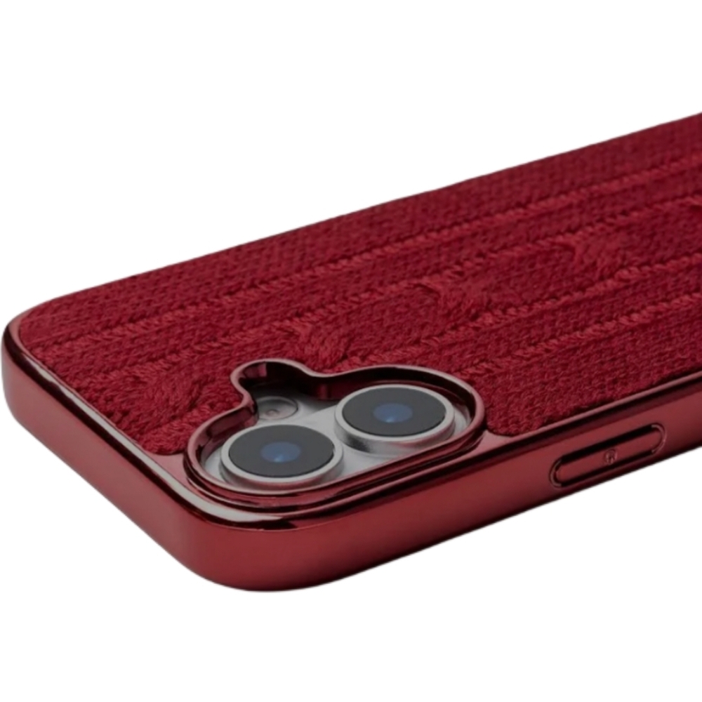 iPhone 17 Elegant Red Knit Phone Case